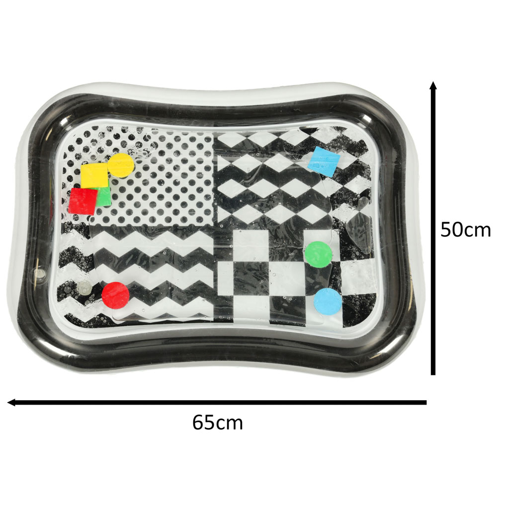 Nafukovací podložka do vody s kontrastními černobílými vzory 65 cm x 50 cm KX6473_2