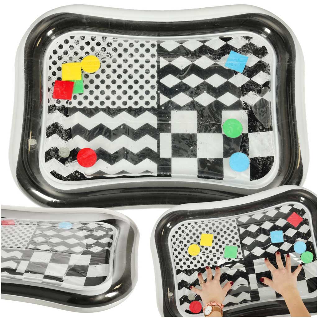 Nafukovací podložka do vody s kontrastními černobílými vzory 65 cm x 50 cm KX6473_2