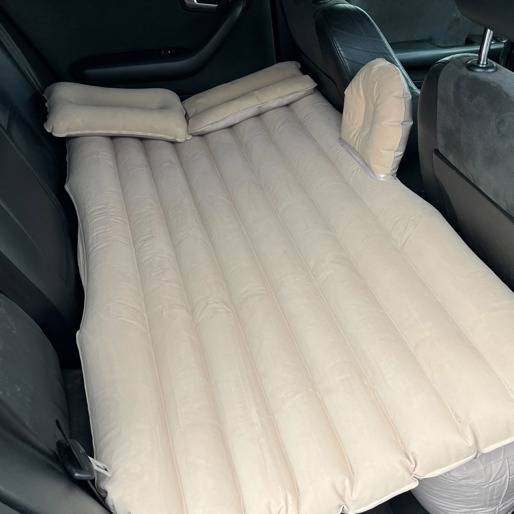 Nafukovací matrace do auta + pumpa béžová KX7579_1