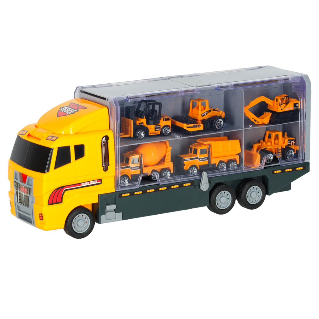 Transporter truck TIR launcher + kovové vozy stavební stroje KX6681_3