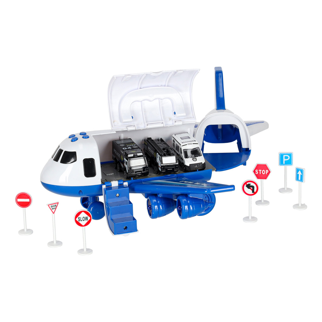 Letadlo Transporter + 3 policejní vozy KX6684_1