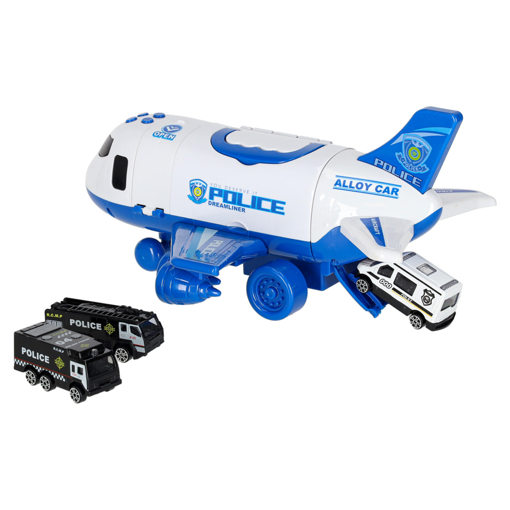 Letadlo Transporter + 3 policejní vozy KX6684_1