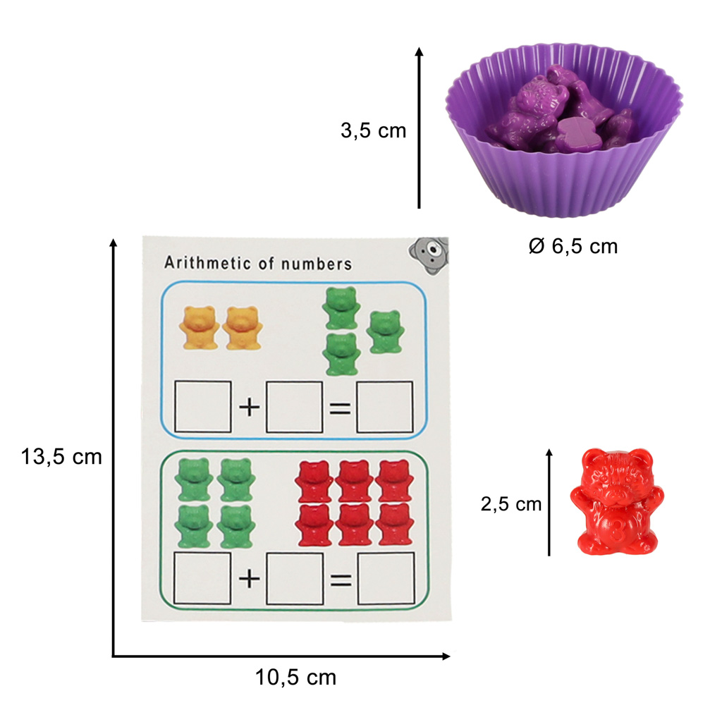 Medvídci vzdělávací učení počítat montessori 44el. KX6260