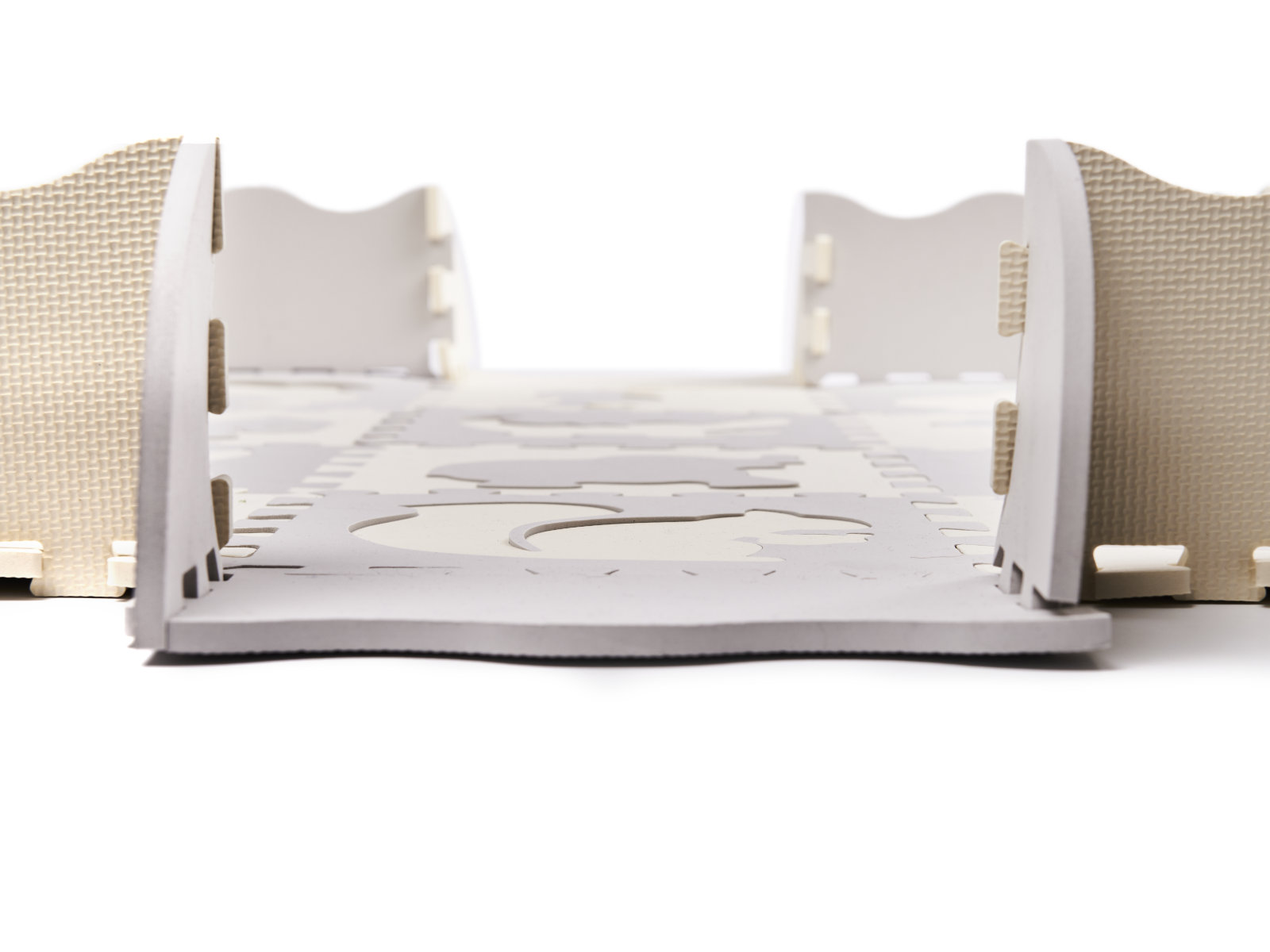 Pěnová podložka na skládání puzzlí/dětská ohrádka 36el. šedá-ecru KX6269