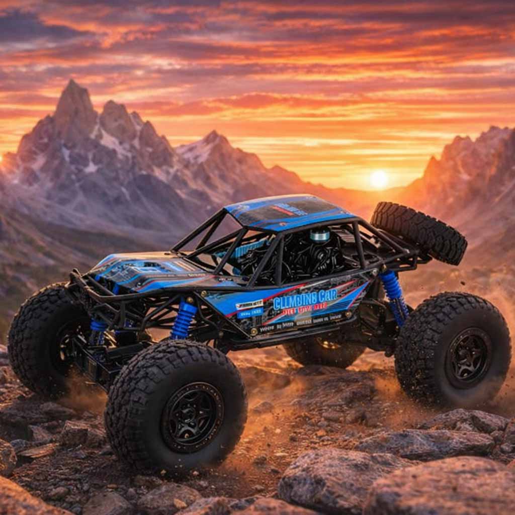 RC Crawler Climbing Car 1:10 4WD 48cm blue - Ikonka - Hurtownia