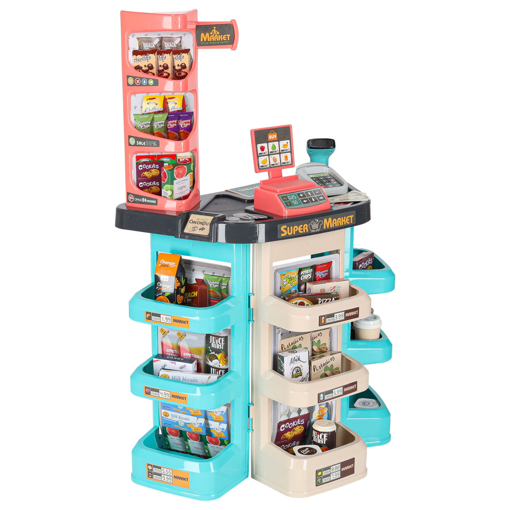 Pokladna v supermarketu + mincovní vozík KX6395