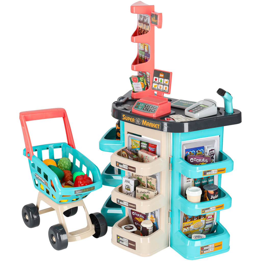 Pokladna v supermarketu + mincovní vozík KX6395