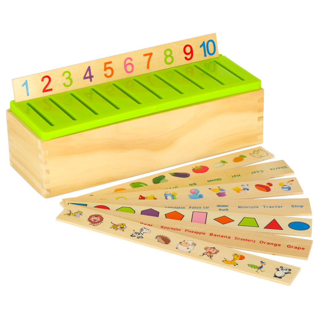 Dřevěný třídič puzzle odpovídající obrázky KX6213