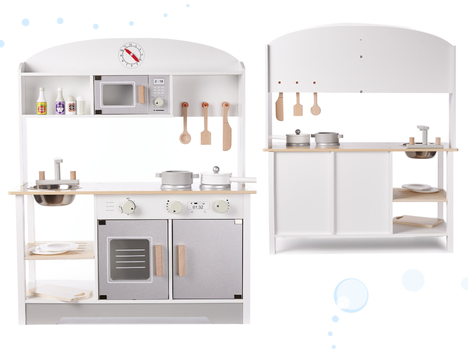 Dětská dřevěná kuchyňka MDF MODERN CLASSIC+ příslušenství KX6287