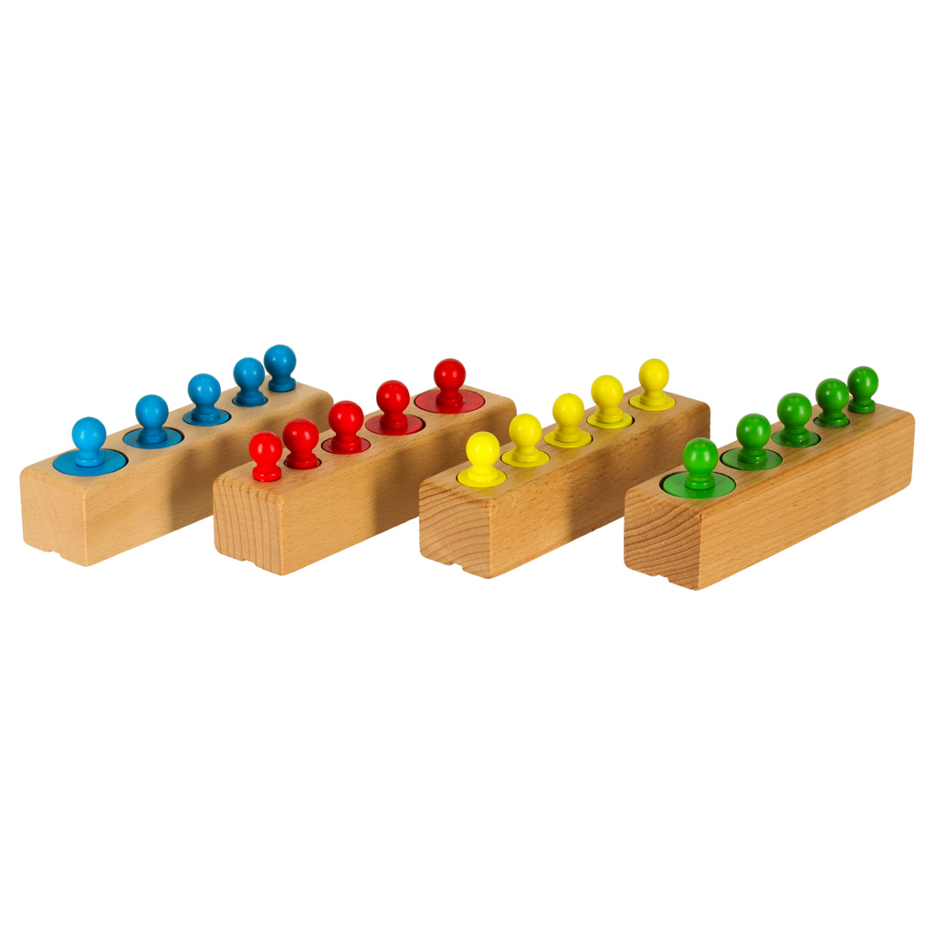 Montessori dřevěné válcové závaží barevné KX6290