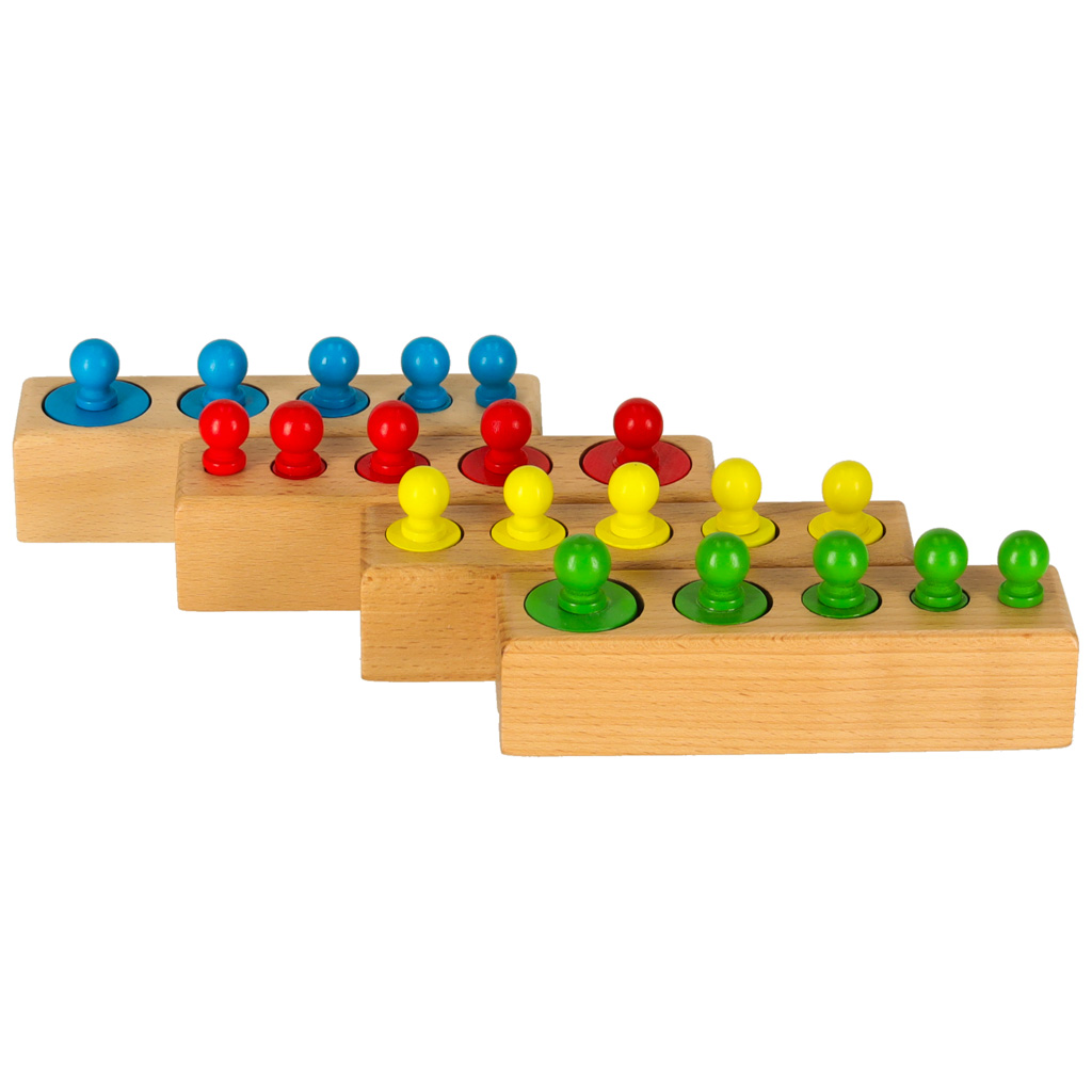 Montessori dřevěné válcové závaží barevné KX6290