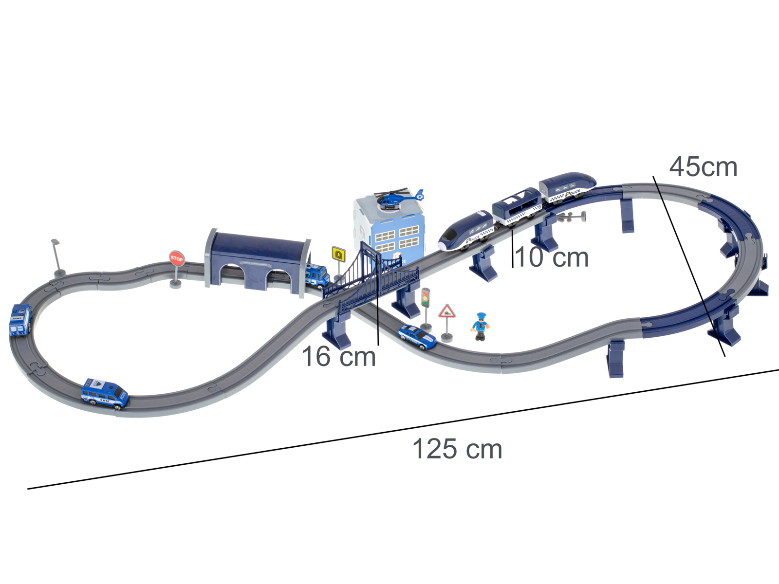 Elektrické vlakové policejní vozy 92 prvků ~300cm KX5991