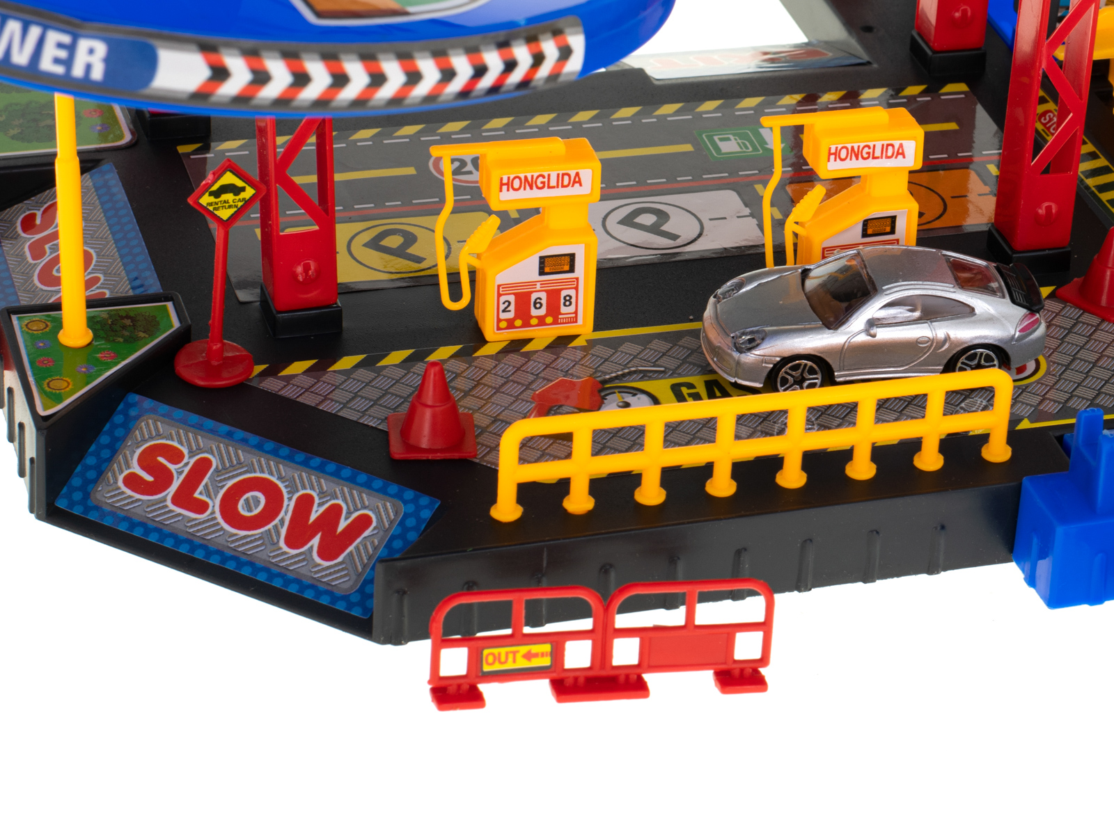 Parkovací garáž dvoupatrová čerpací stanice myčka aut KX5990