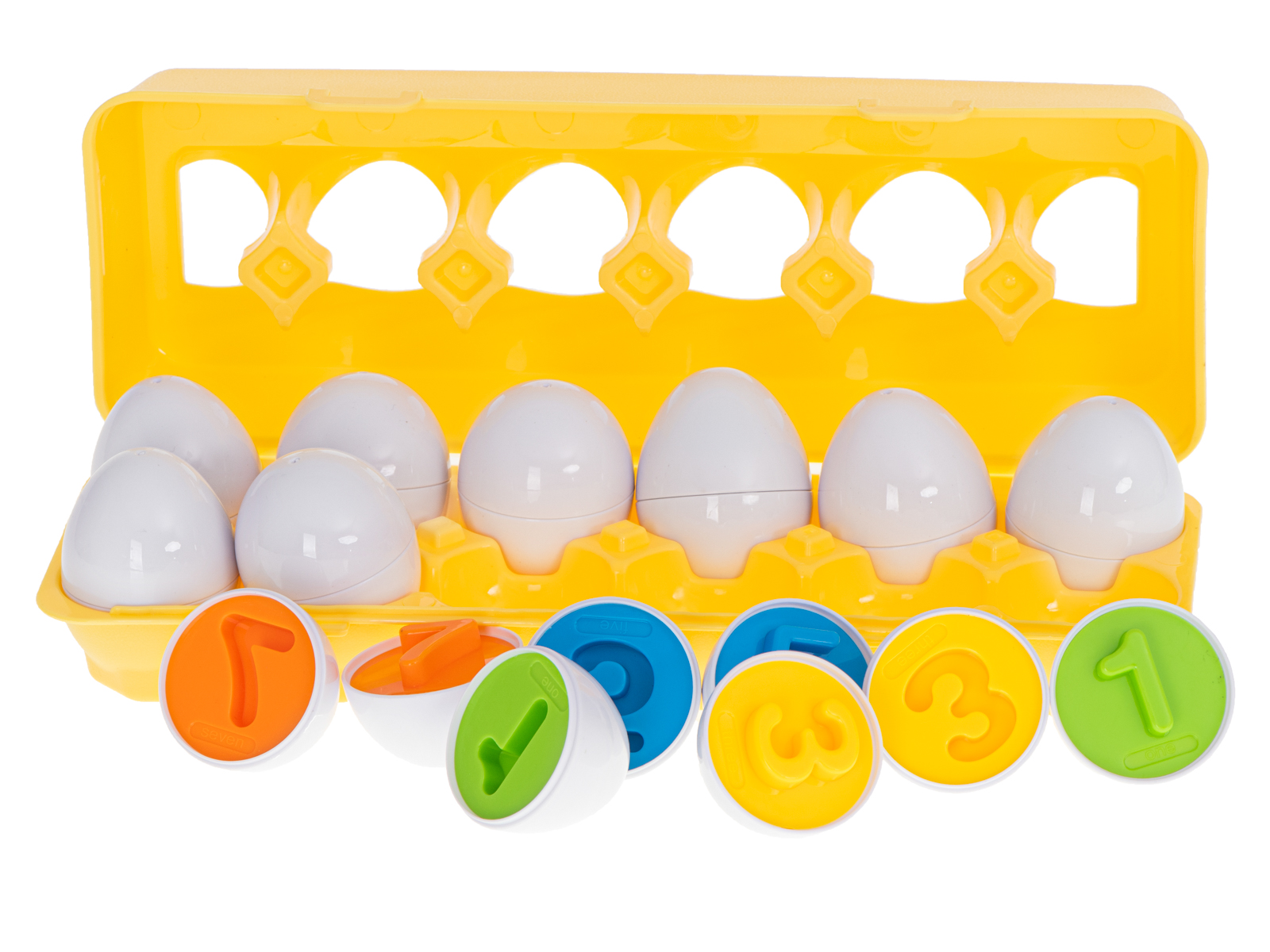 Vzdělávací třídička puzzle odpovídá tvarům čísla vejce 12ks KX5964