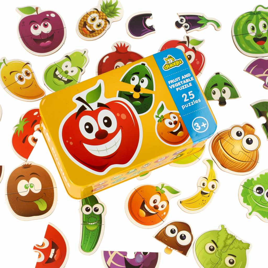 Ovocné/zeleninové plechové puzzle 25 skládaček KX6019