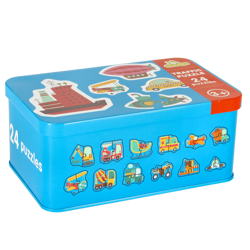 Puzzle v plechovce 24 skládaček KX6018