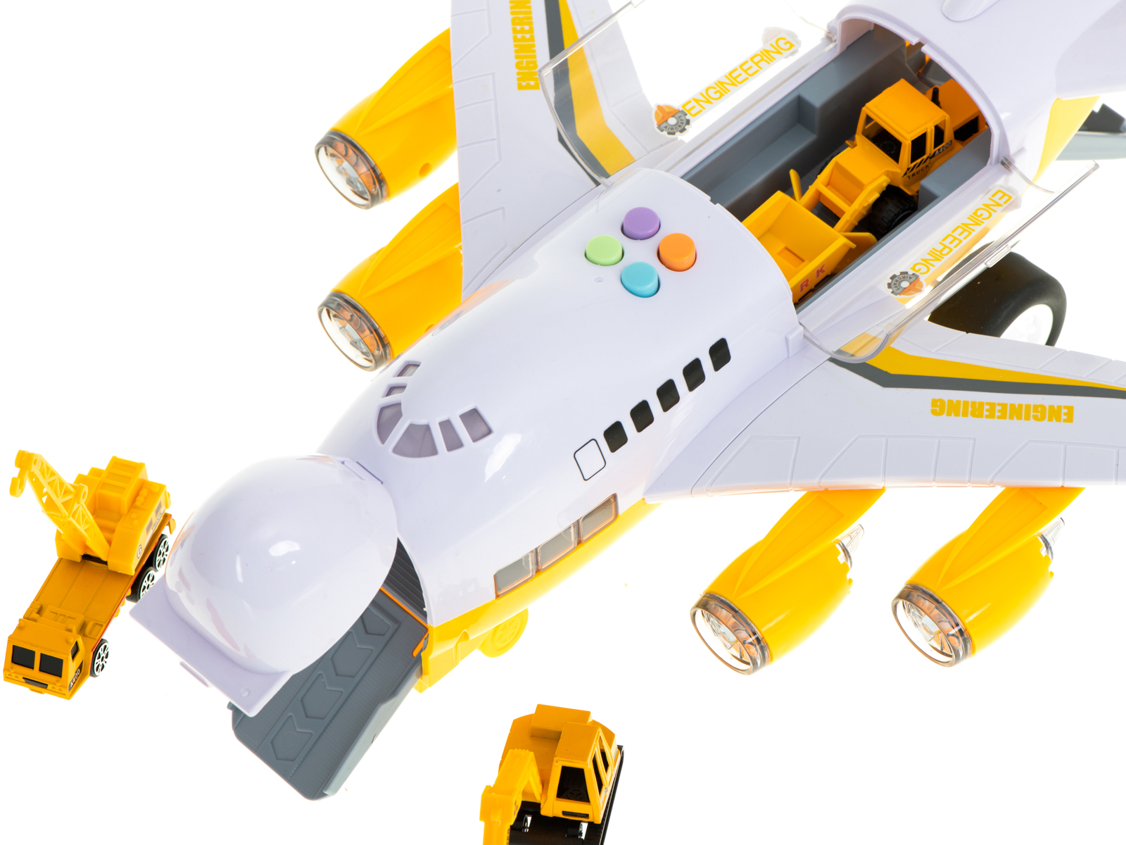 Letadlo Transporter + 6 vozů stavební vozidla boční/přední KX5987