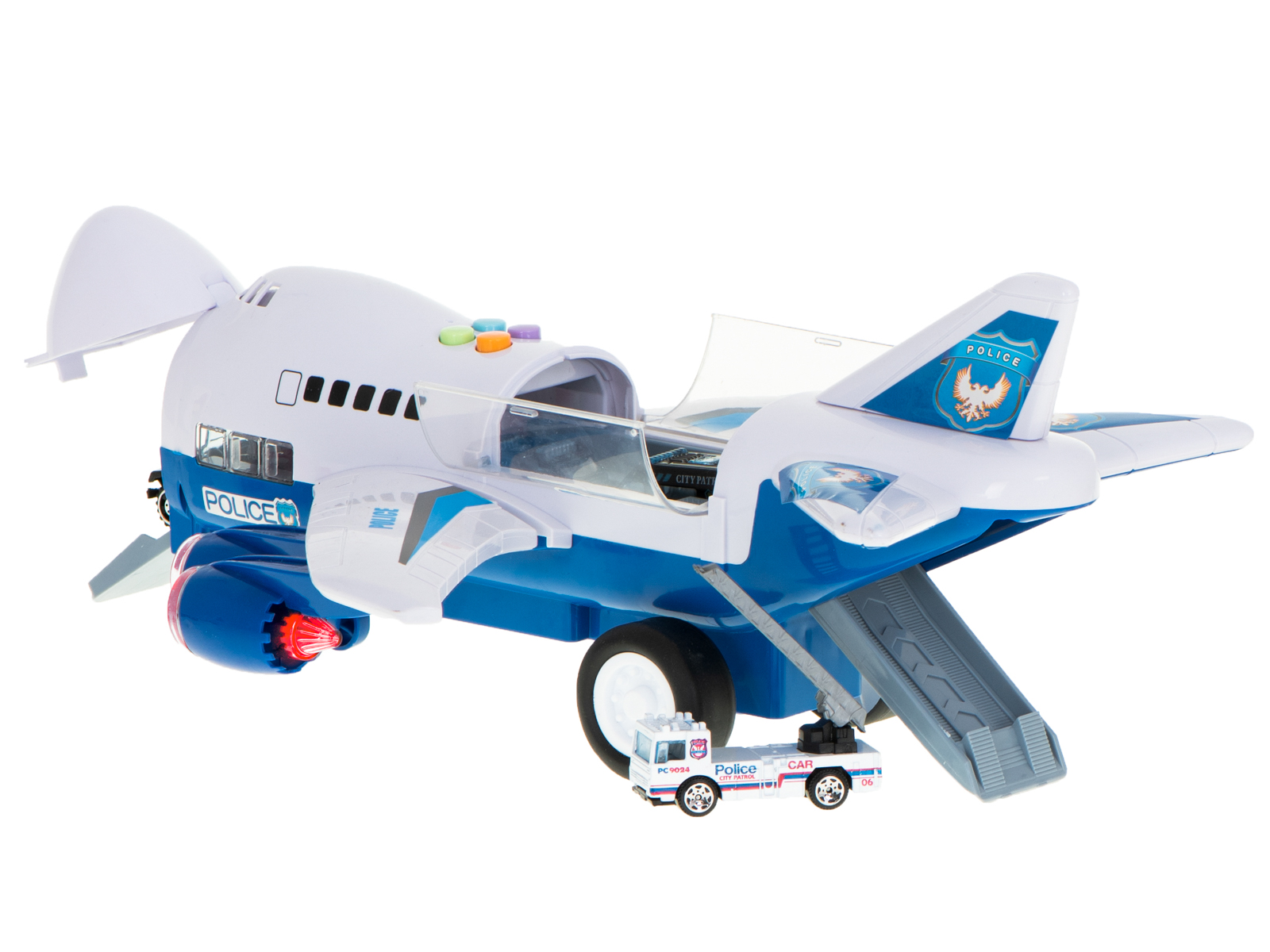 Letadlo Transporter + 6 vozů policie boční/přední KX5986