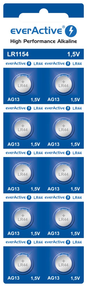 Bateria everActive Alkaline G13 LR44 LR1154 blister 10szt. KX5877