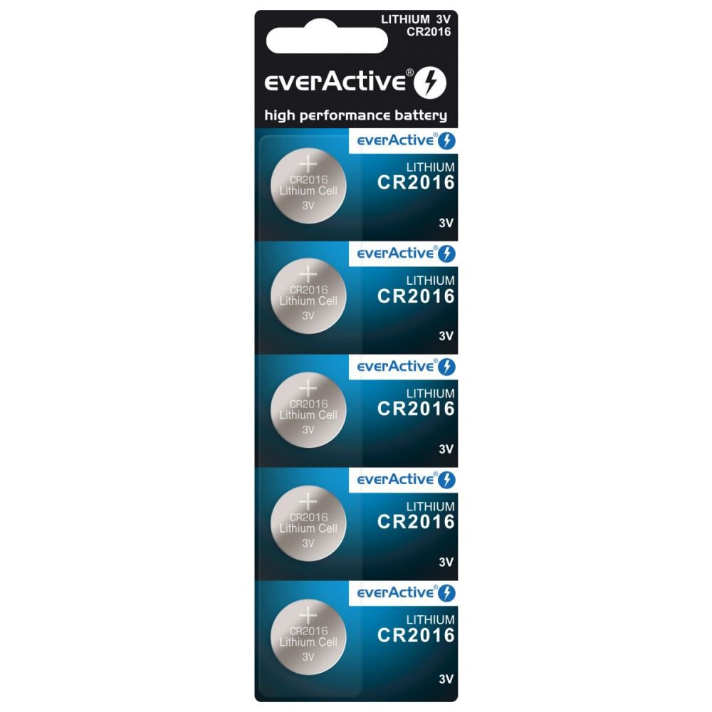 EverActive CR2016 lithiová knoflíková baterie blistr 5ks KX5879