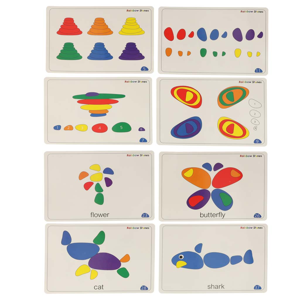 Kreativní oblázky barevné montessori puzzle KX6288
