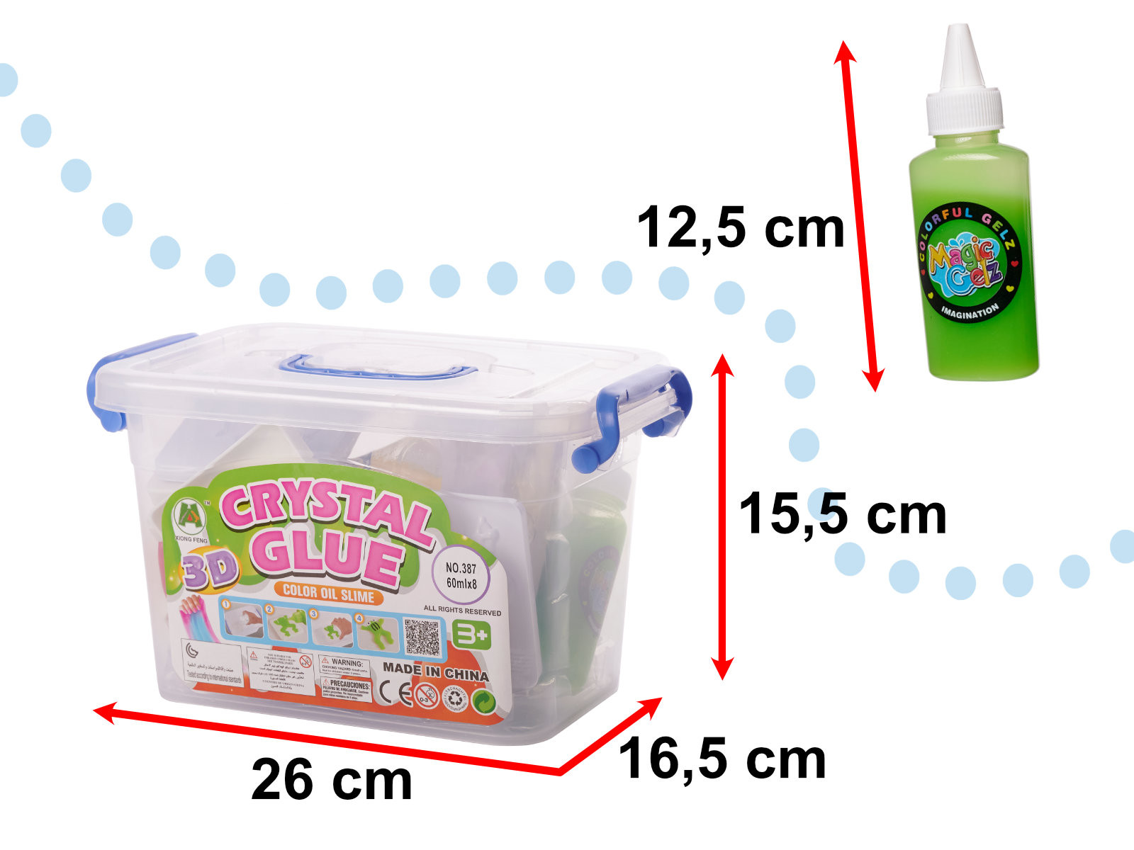 Klej crystal glue slime 3D zestaw 26el. KX5903