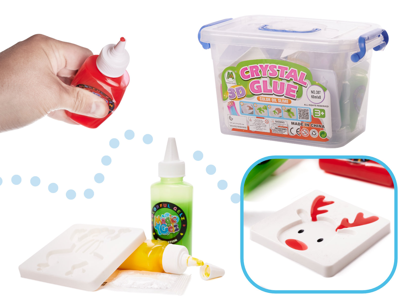 Klej crystal glue slime 3D zestaw 26el. KX5903