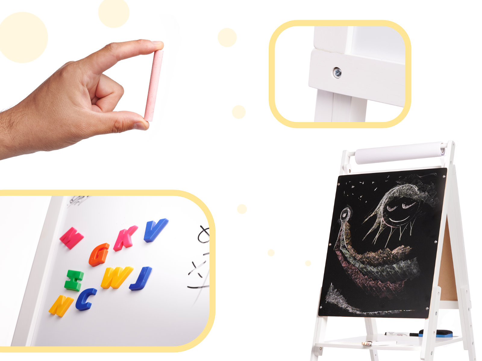 Magnetická dřevěná tabule bílá velká XXL KX5924