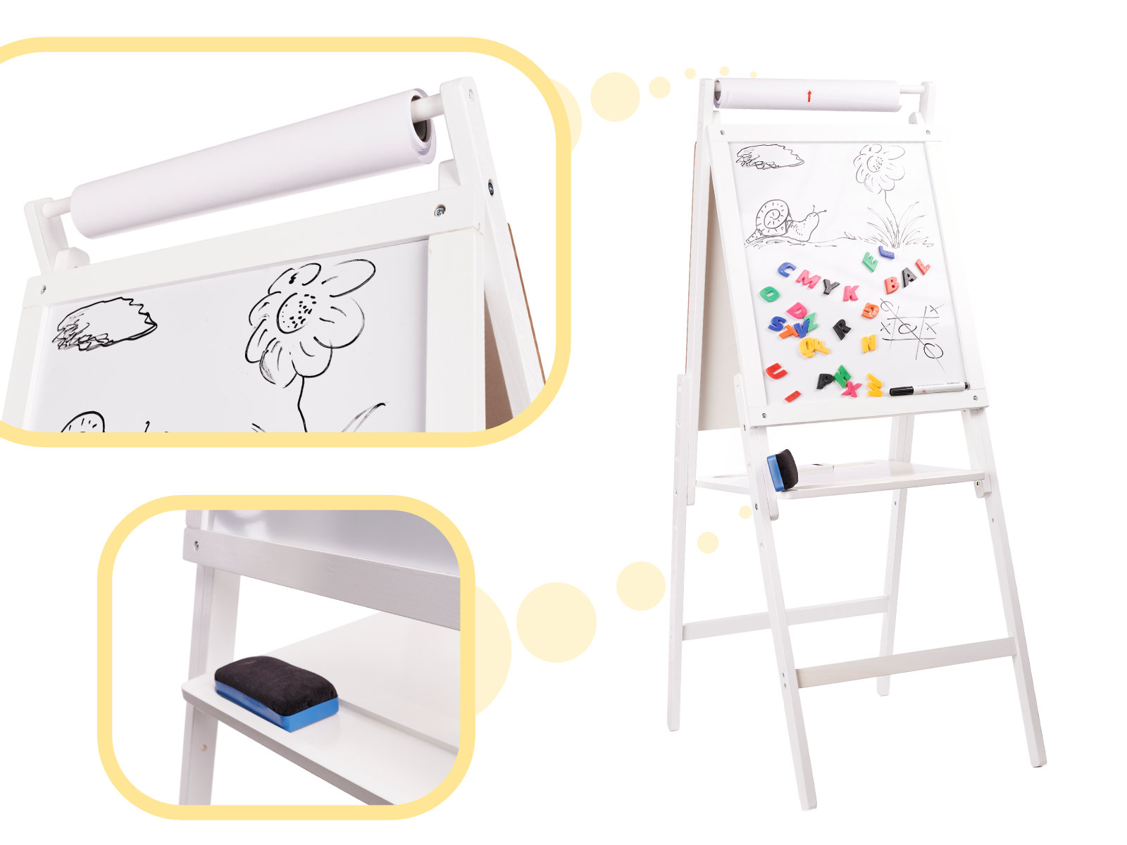 Magnetická dřevěná tabule bílá velká XXL KX5924