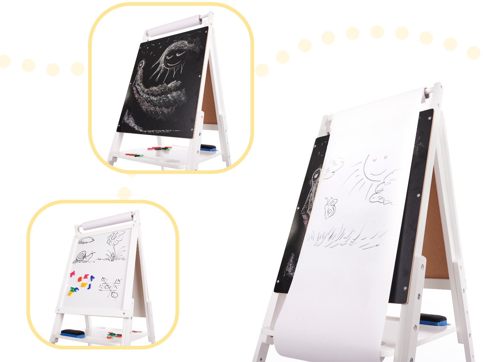 Magnetická dřevěná tabule bílá velká XXL KX5924