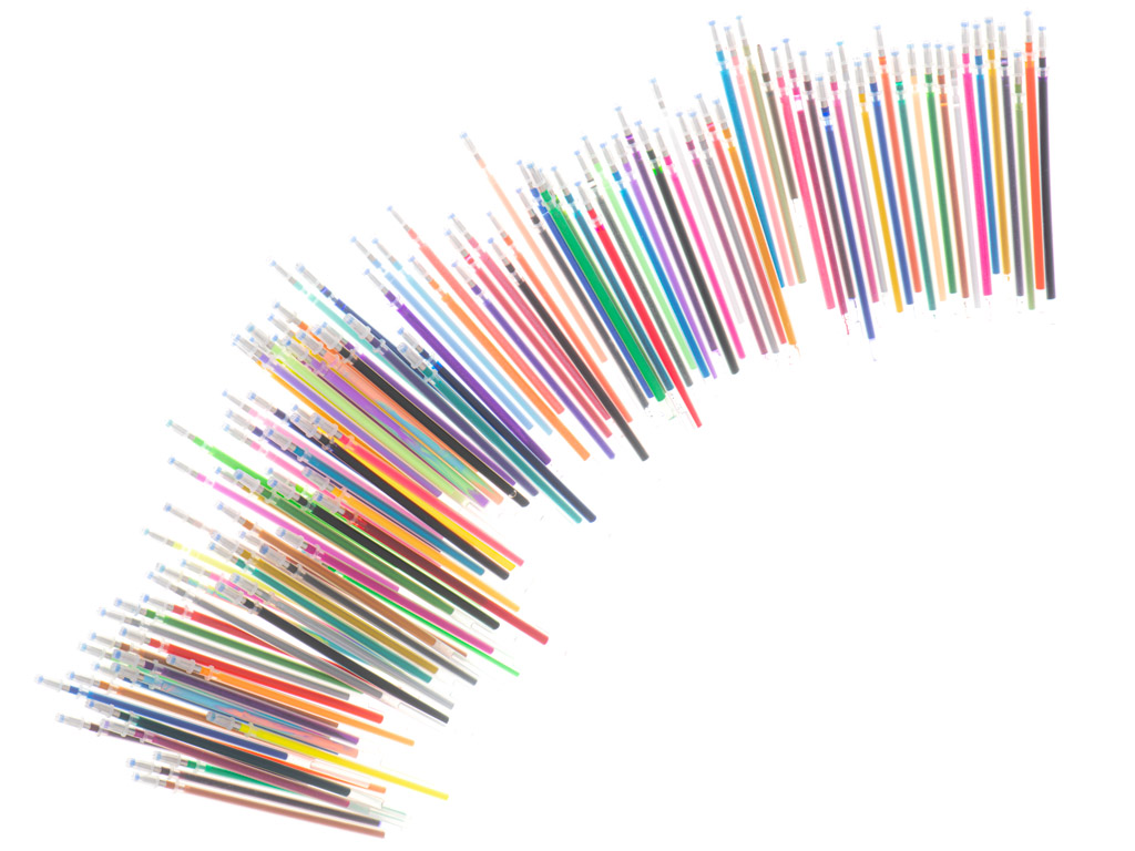 Barevná gelová pera v pouzdře 120ks + 120 náplní KX5553