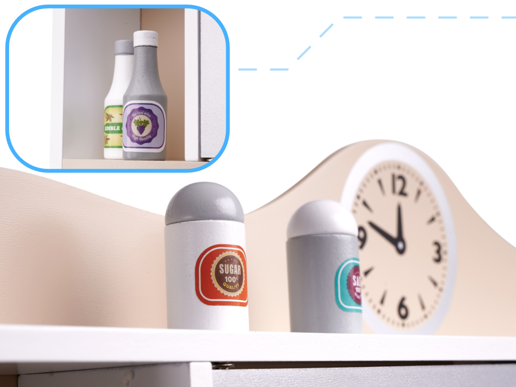 LULILO Dětská dřevěná kuchyňka MDF KUKETO + příslušenství KX5548