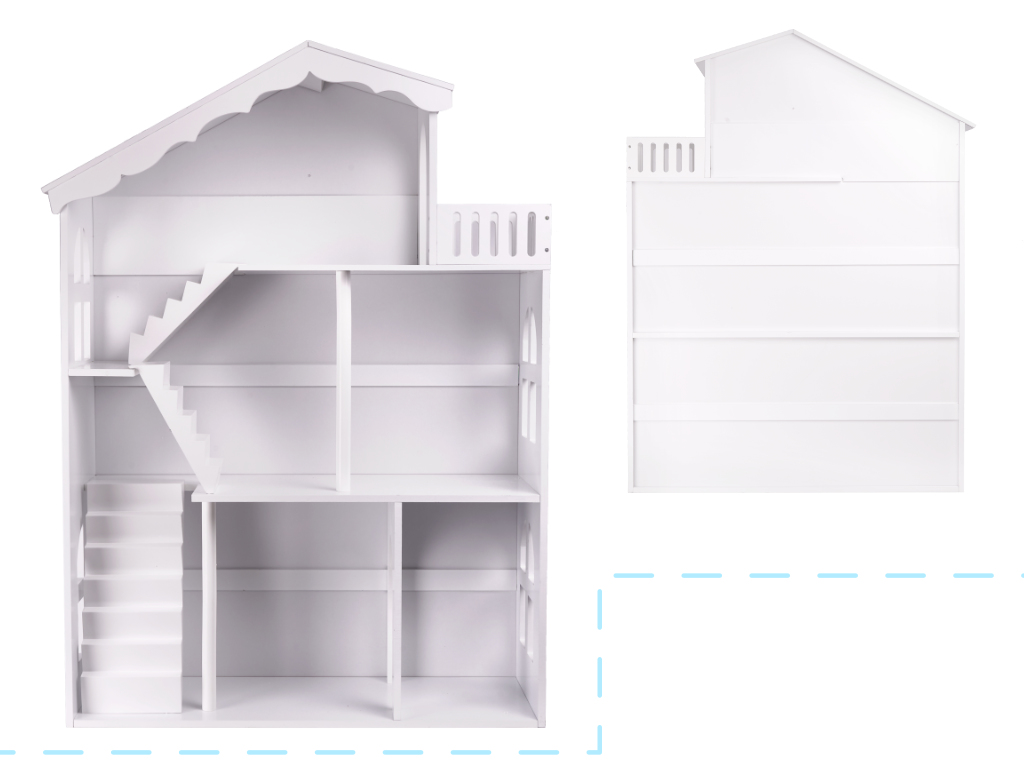 LULILO regál na hračky domeček knihovna 2v1 CALLA 116cm XXL KX5547