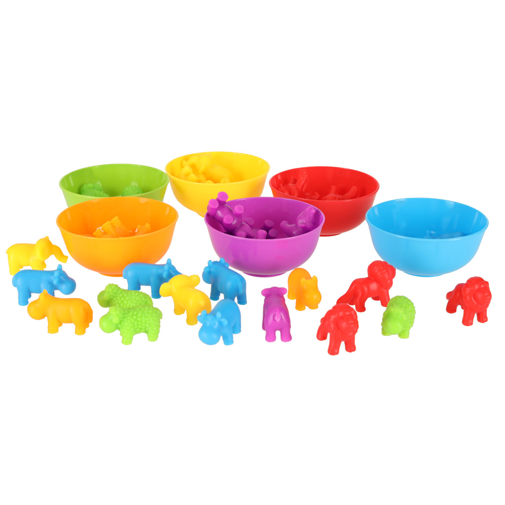 Zvířata safari vzdělávací učení počítat montessori 36el. KX5698