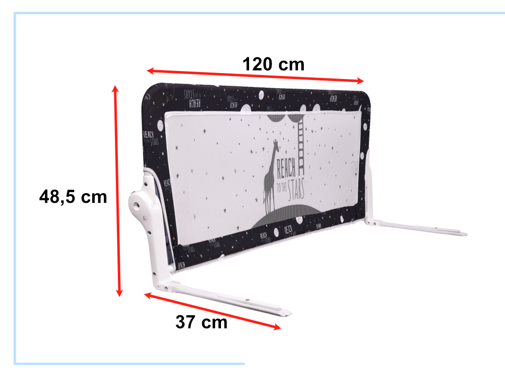 Bezpečnostní zábrana 120cm černá KX5319_1
