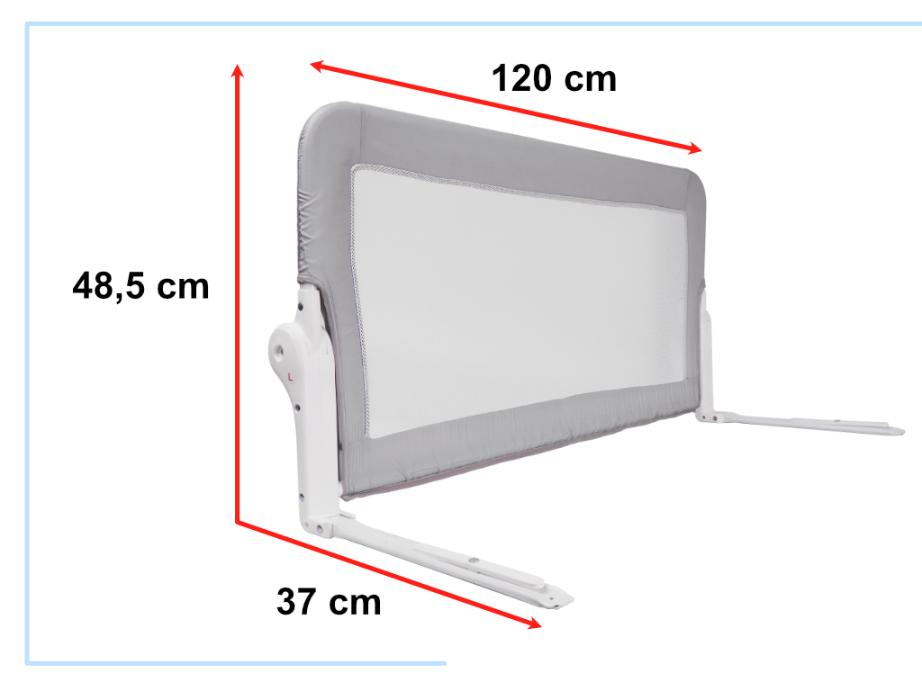 Bezpečnostní branka zábrana na postel 120cm šedá KX5319