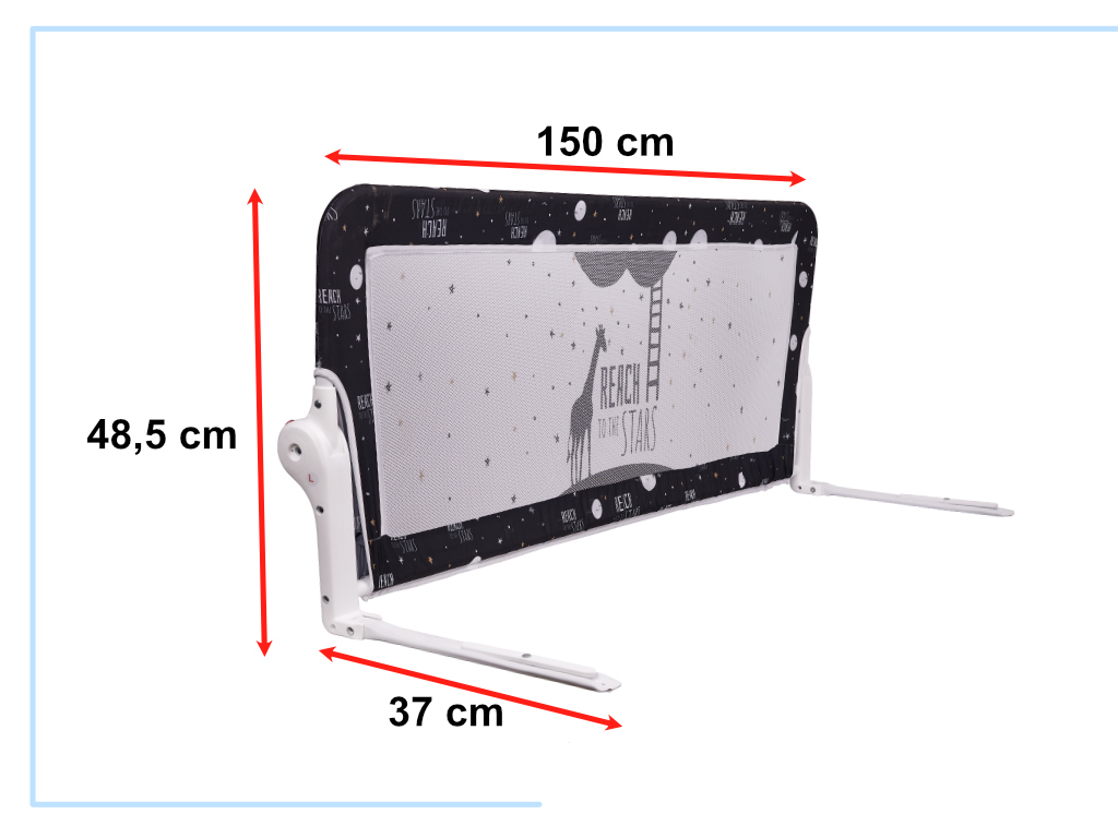 Bezpečnostní zábrana k posteli 150 cm černá KX5320_1