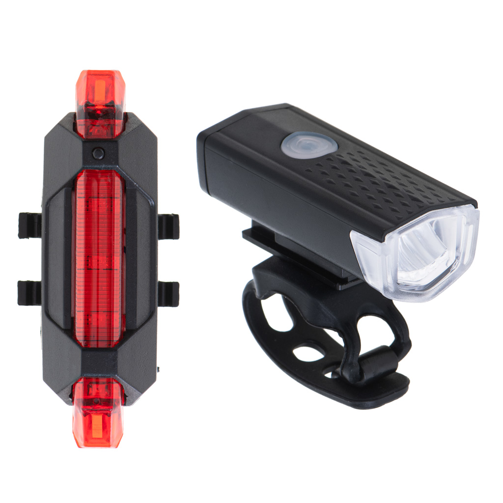 Sada LED světel pro jízdní kola zadní-přední USB KX5398