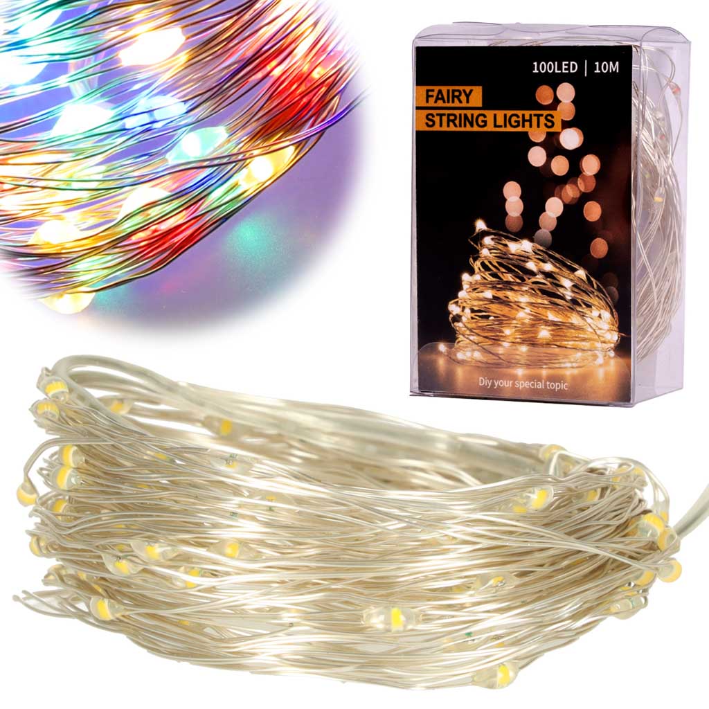 Dekorativní drátěná svítidla LED 10m 100LED multicolour KX5253_2