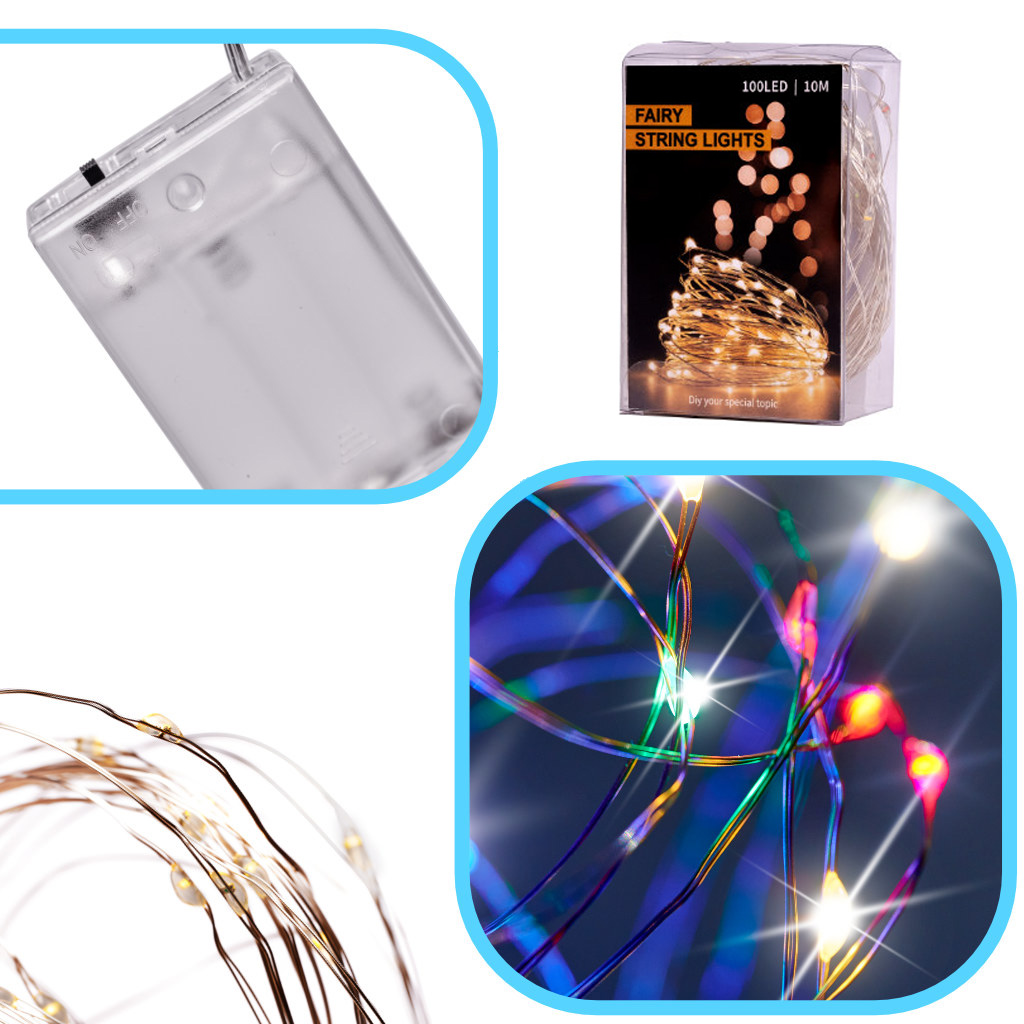 Dekorativní drátěná svítidla LED 10m 100LED multicolour KX5253_2