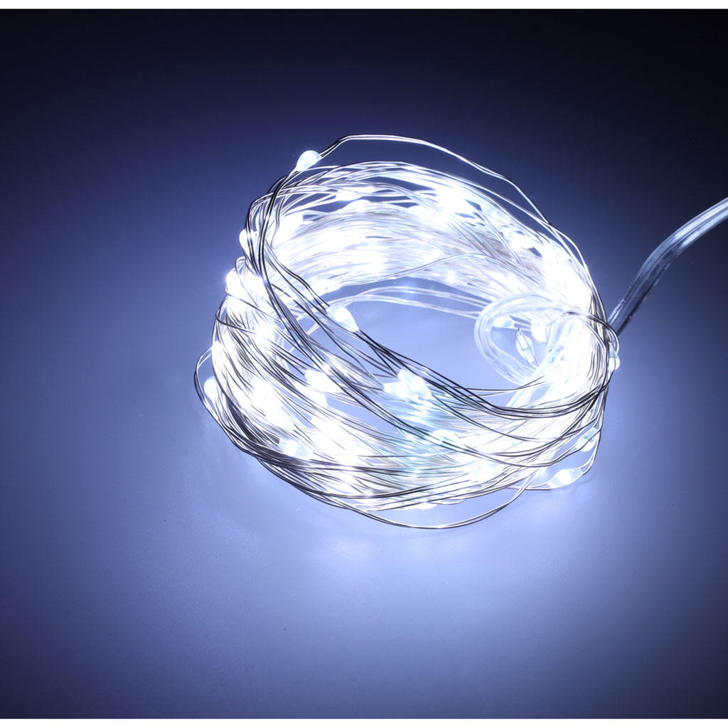 LED dekorativní drátěné osvětlení 5m 50LED studená bílá KX5254_1