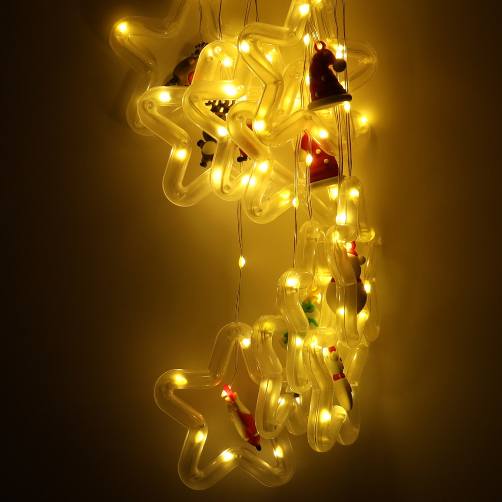 LED světla na záclony s figurkami 3m 125LED teplá bílá KX5249