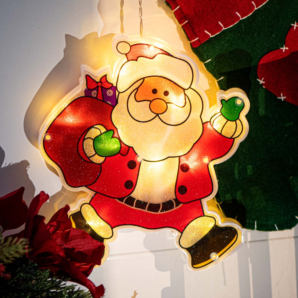LED závěsná světla Vánoční dekorace Santa s dárky KX5244_3