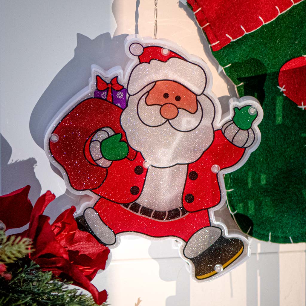 LED závěsná světla Vánoční dekorace Santa s dárky KX5244_3