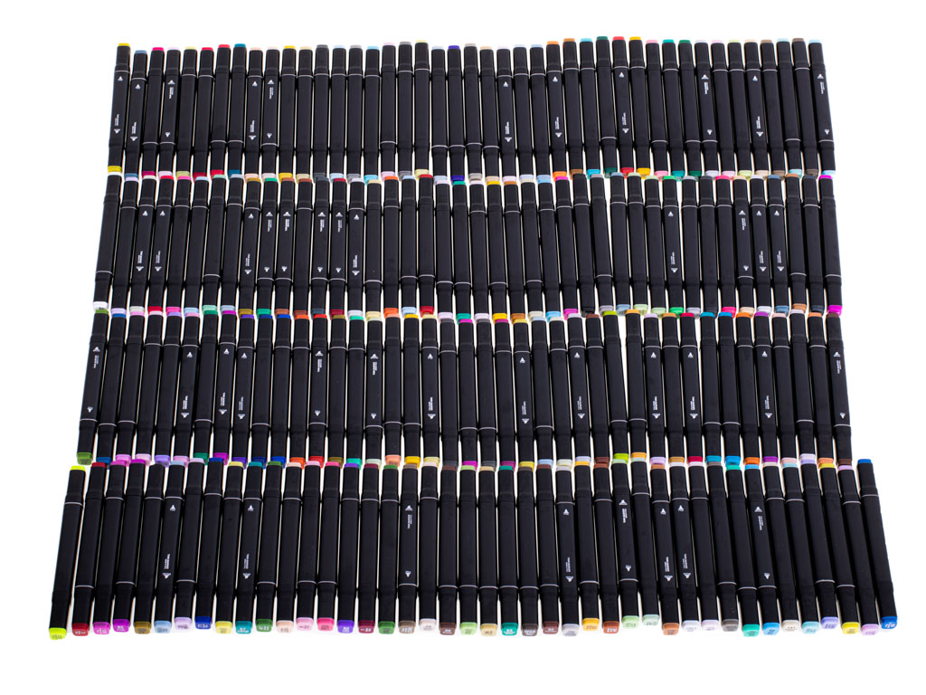 Doppelseitige Alkoholmarker im Etui 168 Stück