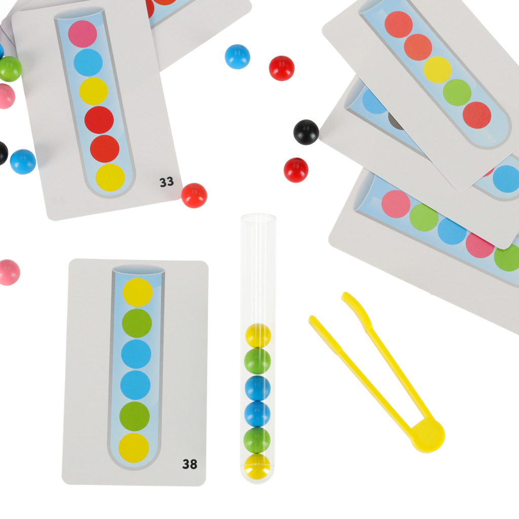 Vzdělávací puzzle barevné montessori kuličky KX5297