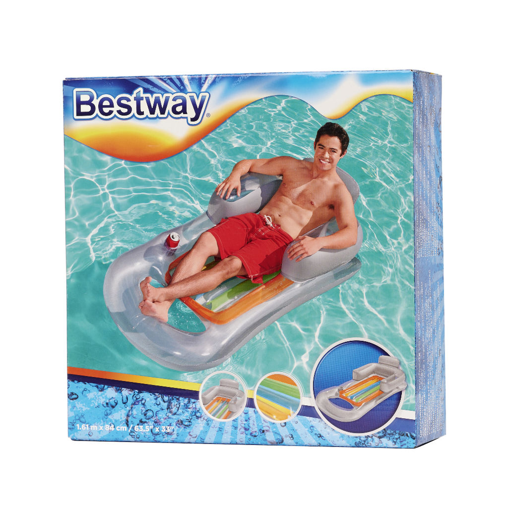 BESTWAY 43028 Nafukovací židle s matrací šedá KX5001_1