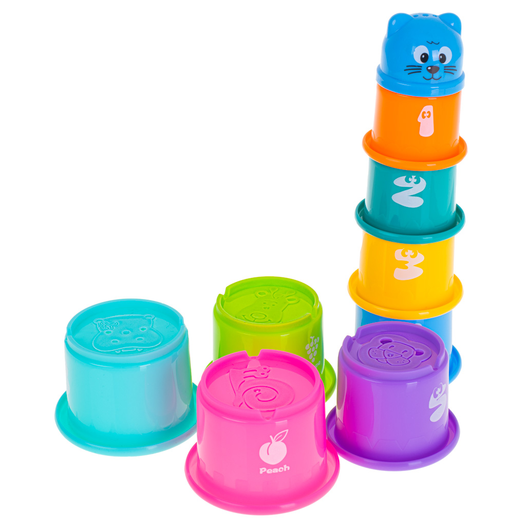 Educational cups tower pyramid numbers and fruits - Ikonka - Hurtownia ...