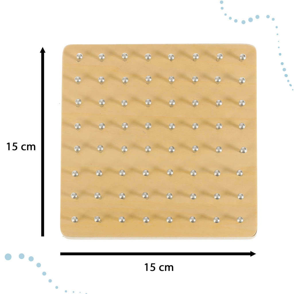 Geoboard geoplan dřevěná skládačka vytvářející tvary pomocí gumiček KX5177