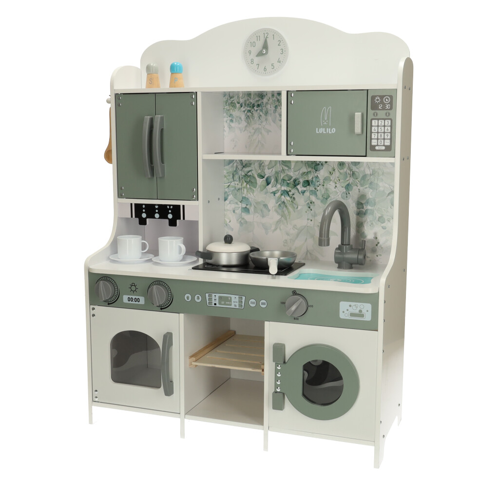 Dřevěná kuchyňská linka MDF LULILO Saliko s kávovarem na espresso KX4910
